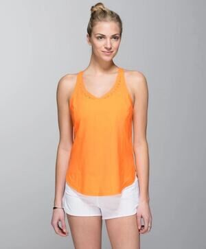 Lululemon ‘In A Flash’ Creamsicle Pop Orange Lightweight Singlet Tank Top